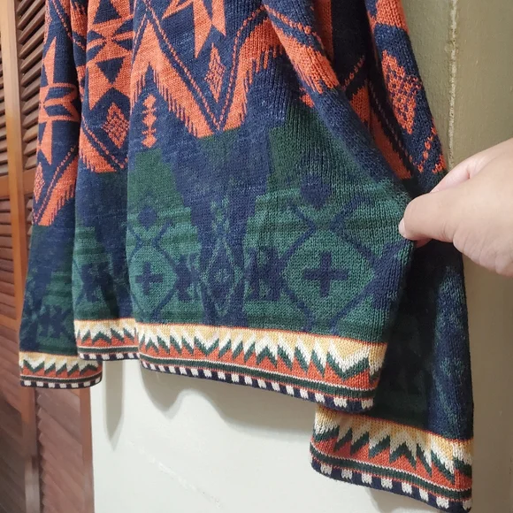 S O L D.Polo Ralph Lauren Southwestern Aztec Native Multi Shawl Cardigan Sweater - Picture 10 of 12
